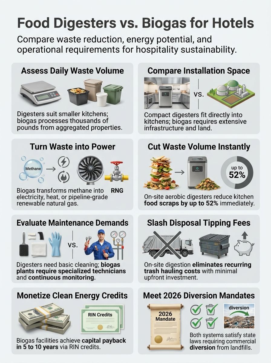 On-Site Food Digesters vs. Biogas Systems: Which Is Better for Hotels and Hospitality?