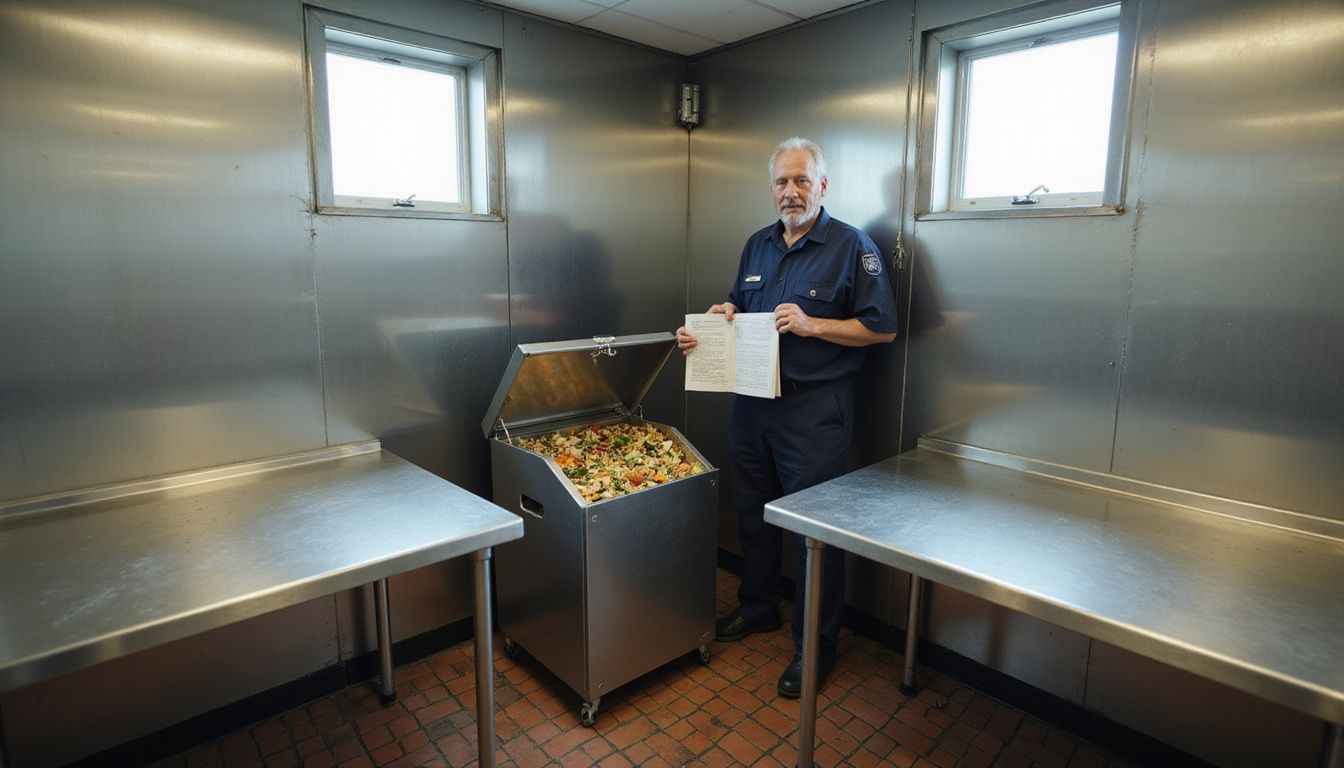 A food digester machine in a busy hotel kitchen.